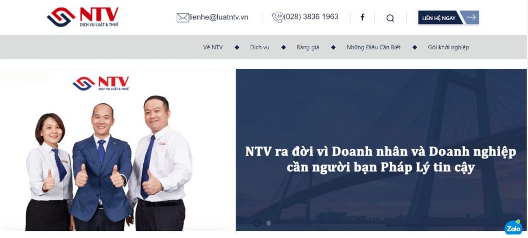 Dịch vụ thành lập công ty Luật NTV