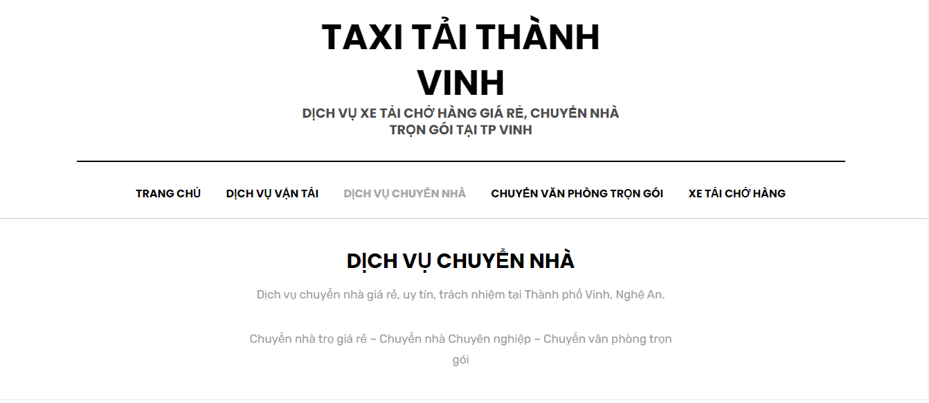 Công Ty taxi tải chuyển nhà THÀNH VINH