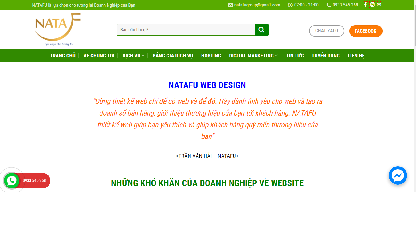 Công ty thiết kế website TNHH NATAFU