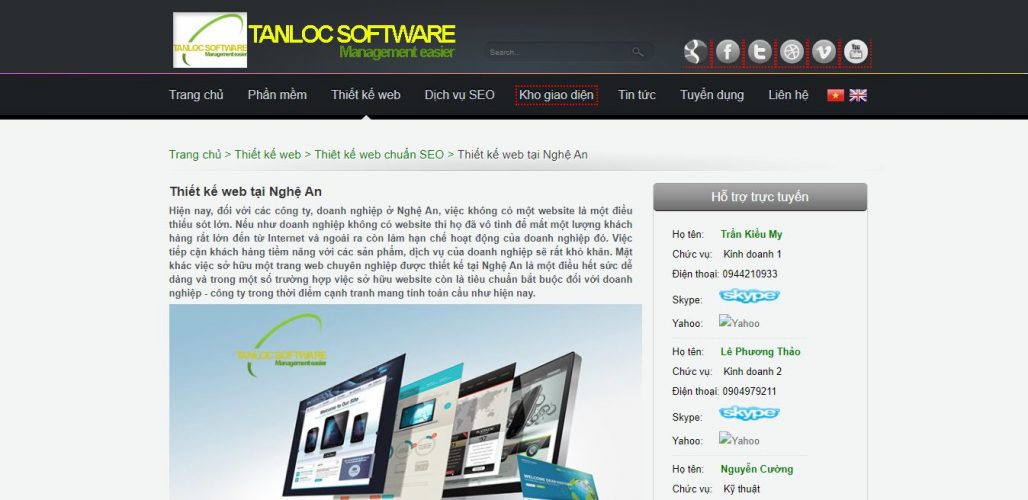 Công Ty Thiết Kế Website Tanlocsoftware