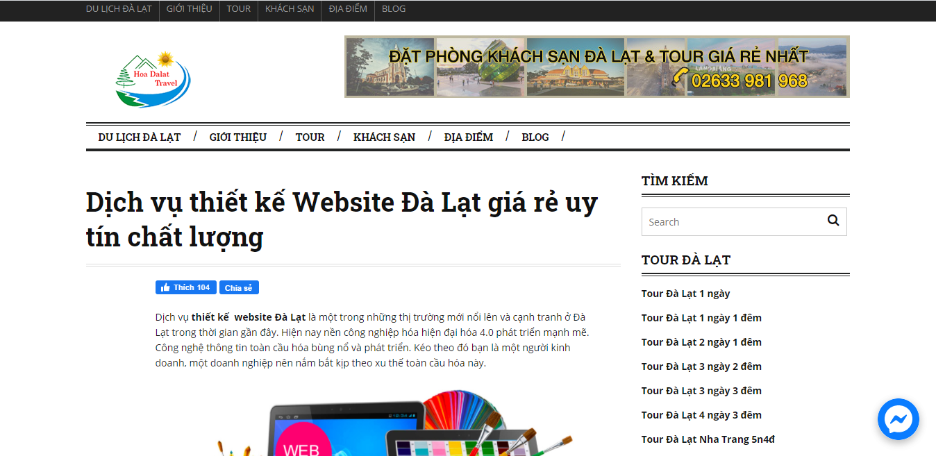 Công ty thiết kế website Hoa Dalat Travel