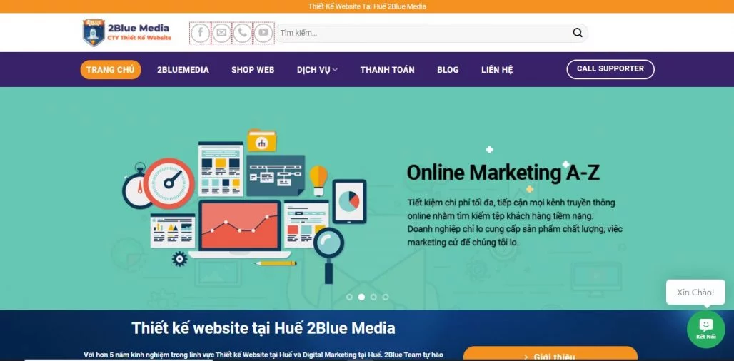 Top 10 công ty thiết kế website uy tín ở Huế, Thừa Thiên Huế 2023 16 Công Ty Thiết Kế Website - 2Blue Media