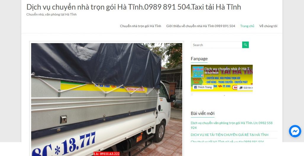 Công Ty Chuyển nhà trọn gói Taxi Tải Hà Tĩnh