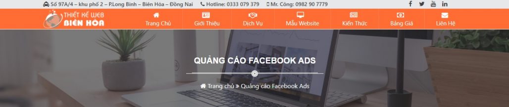 Công ty chạy quảng cáo Facebook Thiết kế web Biên Hòa