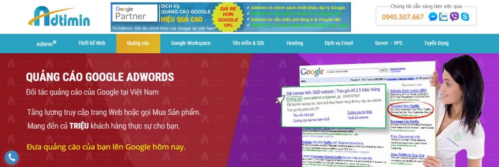 Công ty chạy quảng cáo Google Adwords Adtimin