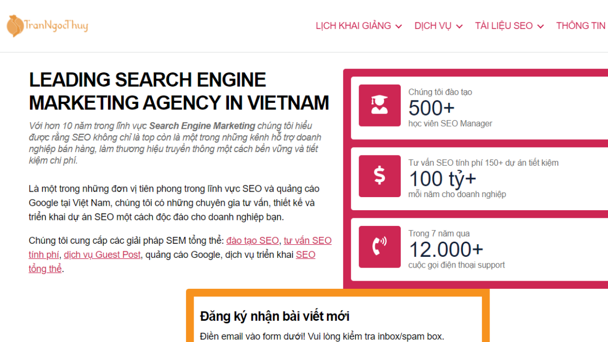 Top 10 công ty đào tạo SEO uy tín nhất Việt Nam 2022