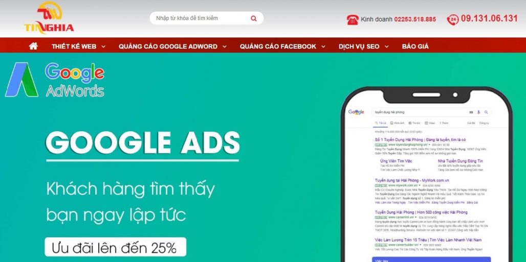 Công ty chạy quảng cáo Google Adwords Tín Nghĩa