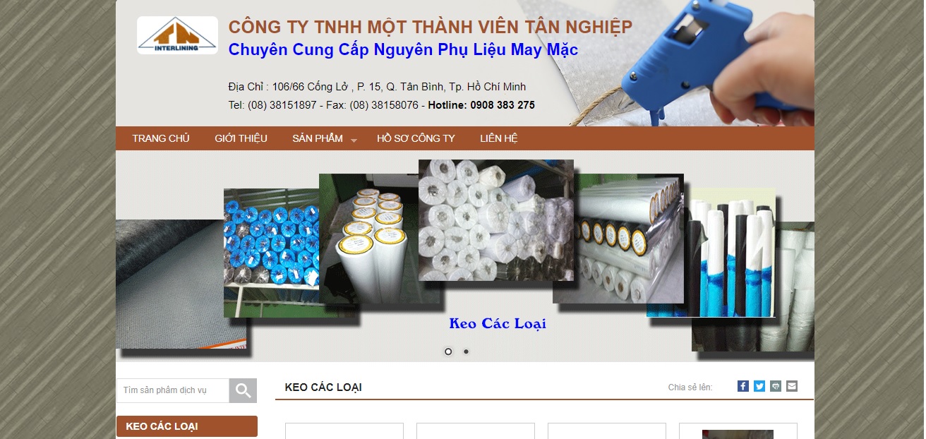 Công ty cung cấp vải và phụ liệu may mặc Tân Nghiệp