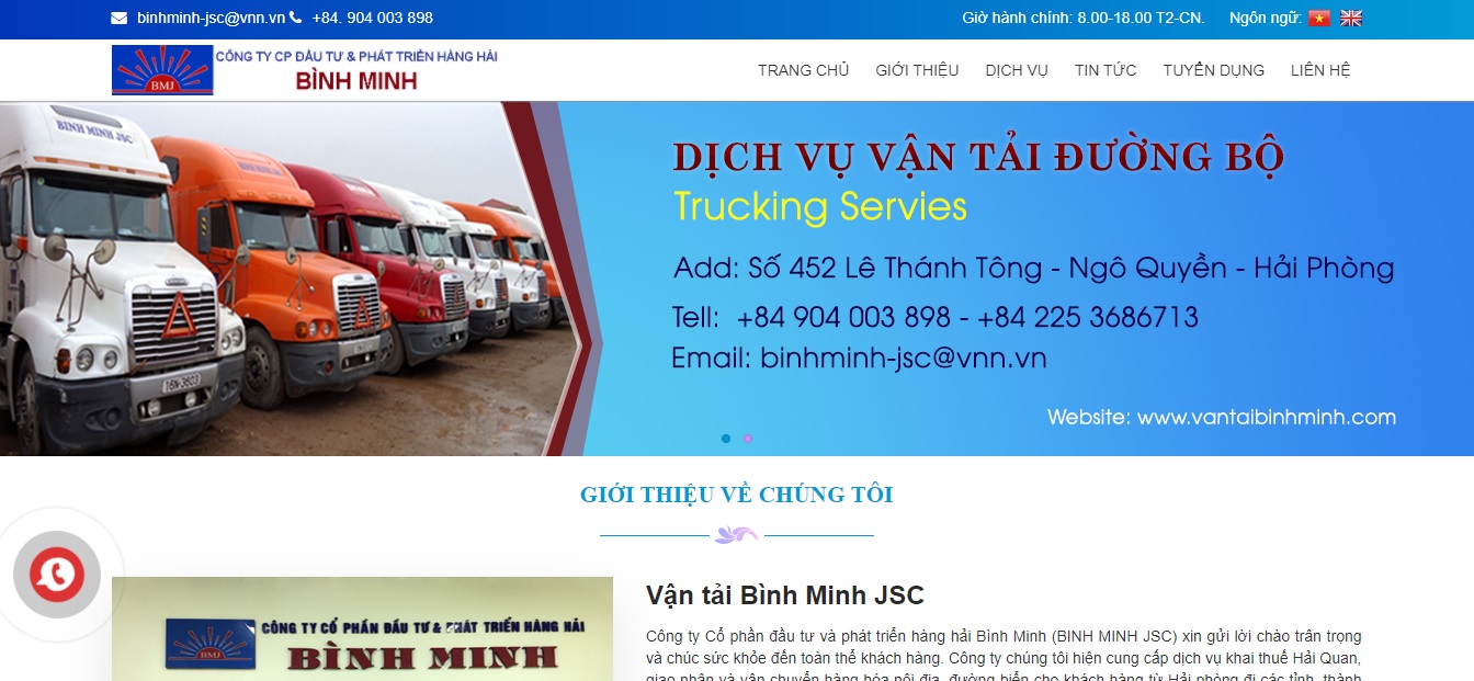 Công ty  vận tải và logistics - Binh Minh JSC