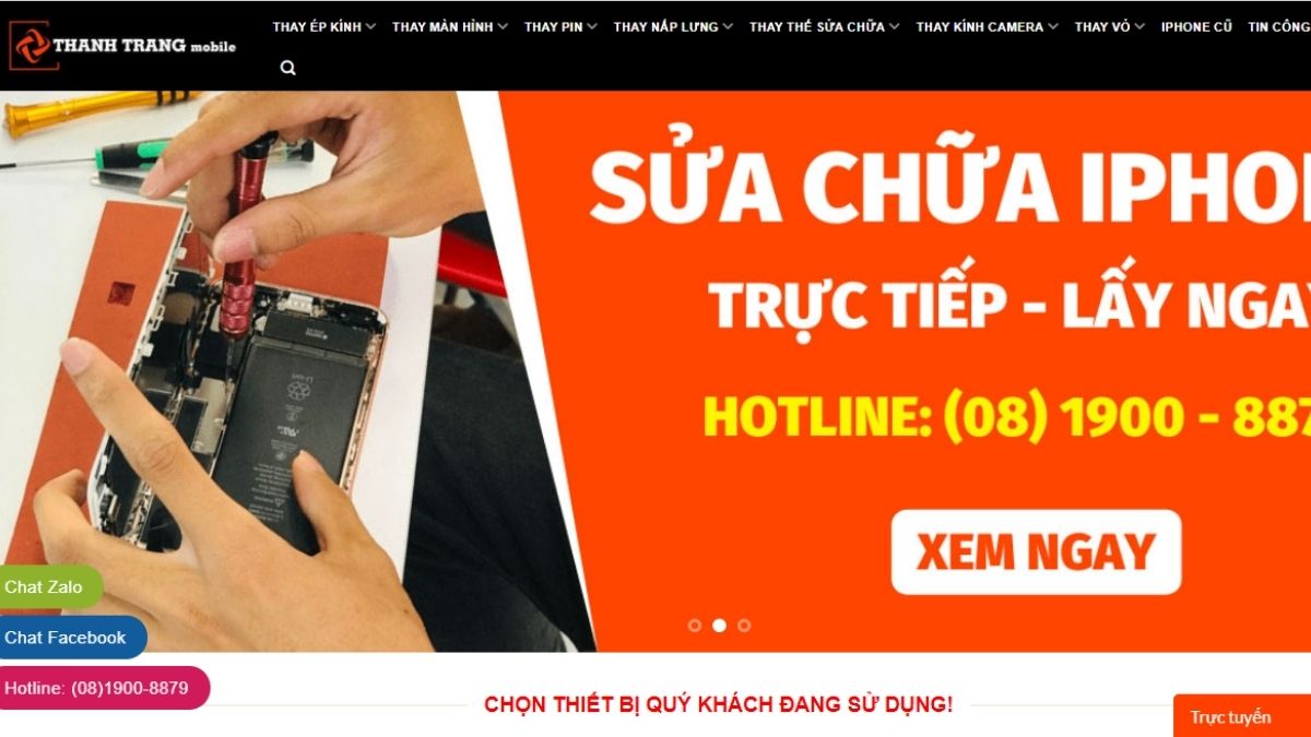 Trung tâm sửa điện thoại Thanh Trang Mobile