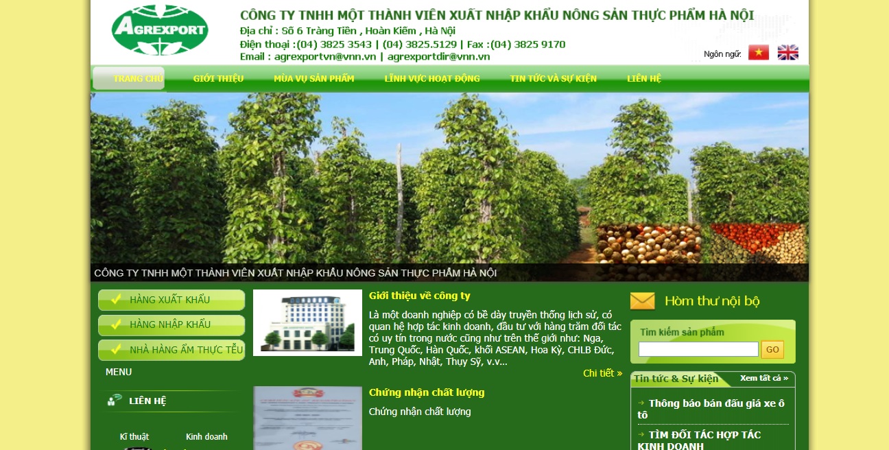 Công ty xuất nhập khẩu nông sản Agrexport Hanoi