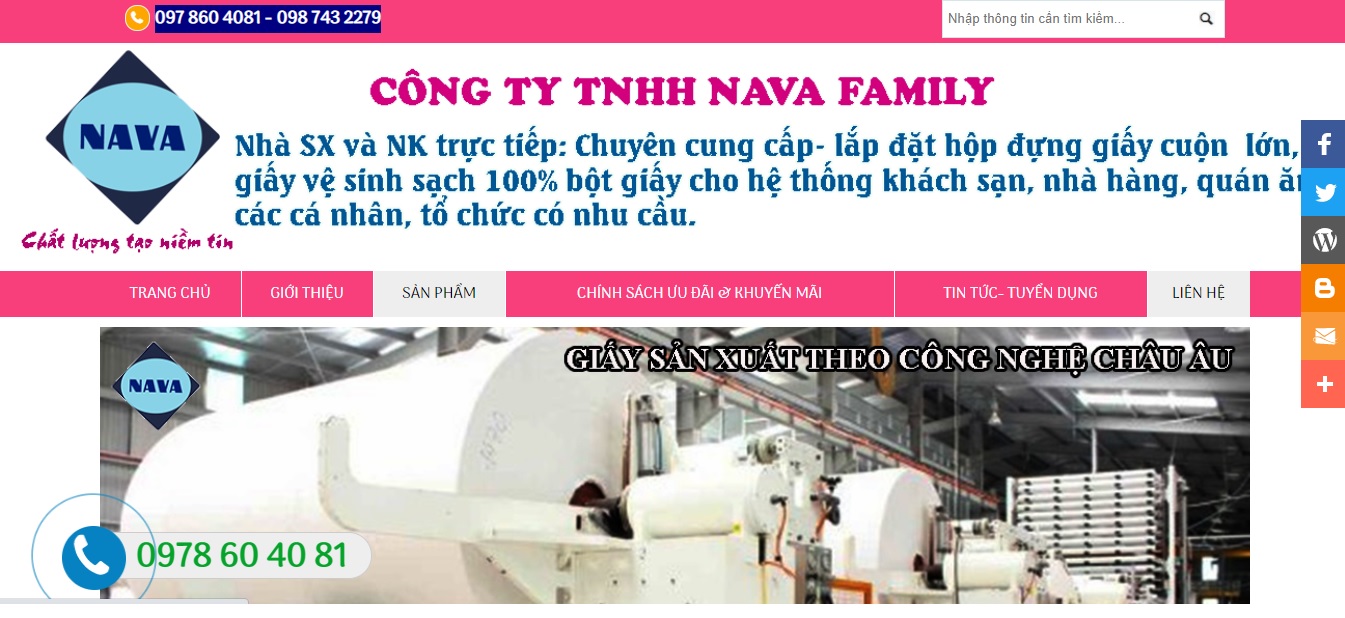 Công ty sản xuất giấy tiêu dùng Nava Family
