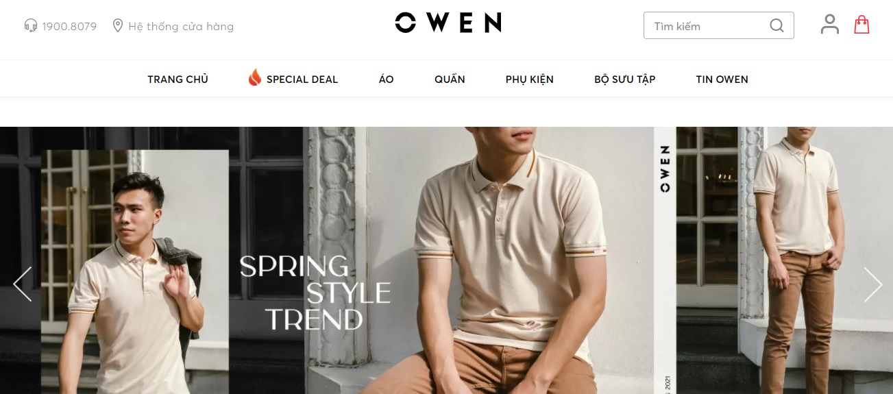 Shop quần áo nam Owen
