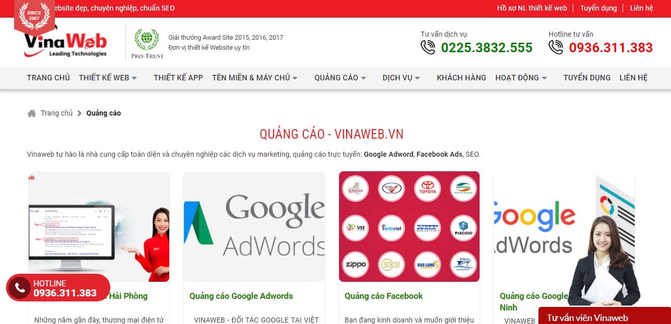 Công ty quảng cáo trực tuyến Vina Web