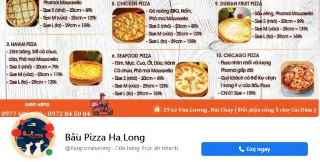 Thương hiệu bánh pizza ngon Bầu Pizza Hạ Long